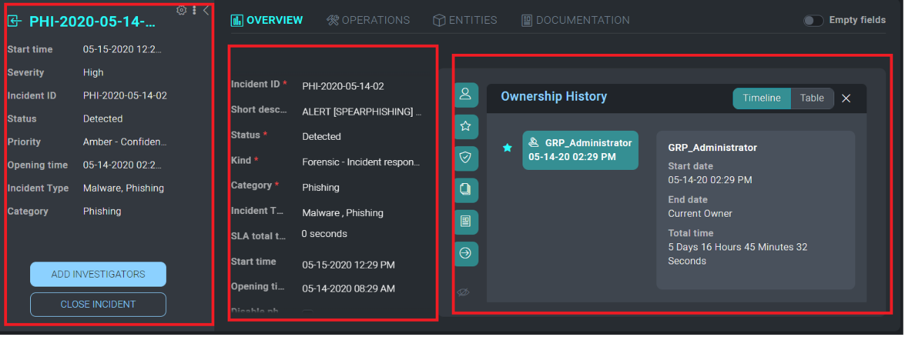 Incident Details page