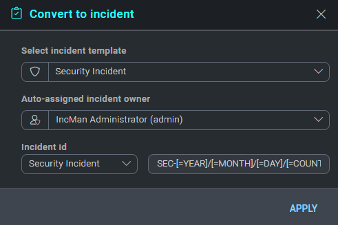 convert to incident