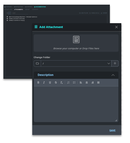 New Attachment Screen