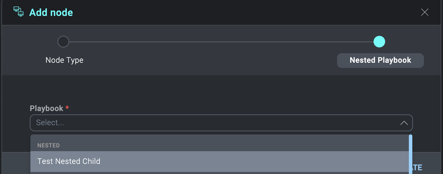 Select child playbook