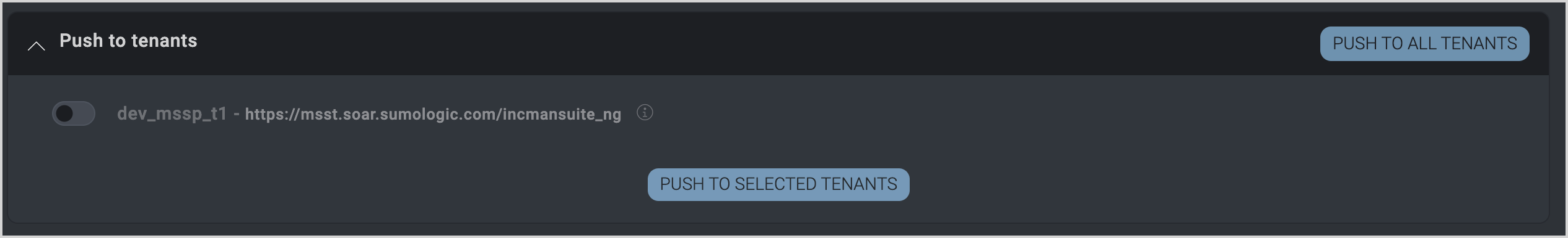 Push to tenants option