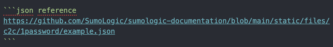 JSON code snippet from GitHub