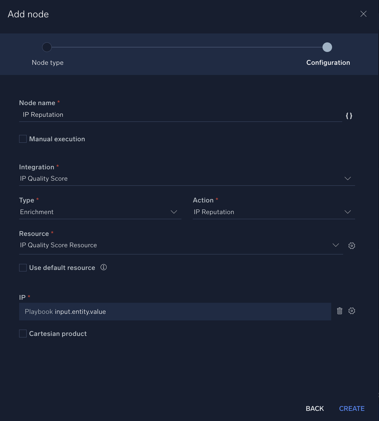 Add the IP Reputation node
