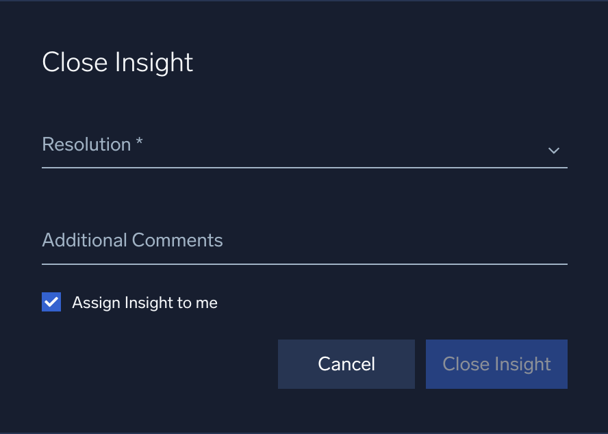 Close insight dialog
