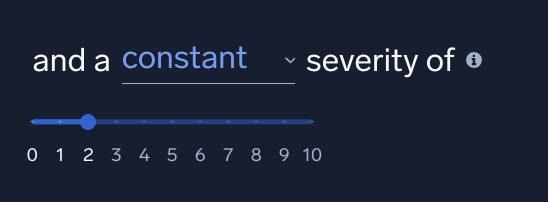 Constant severity portion of the dialog