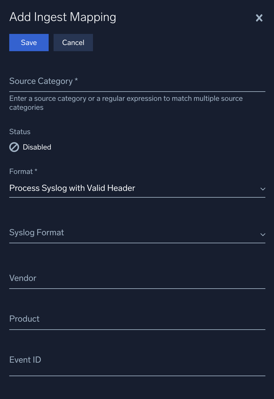 Process syslog with valid header