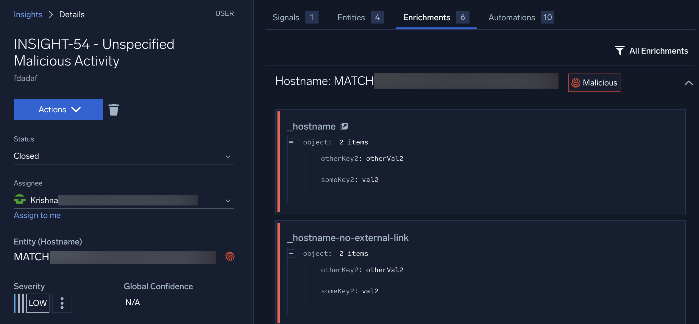 Enrichments Tab