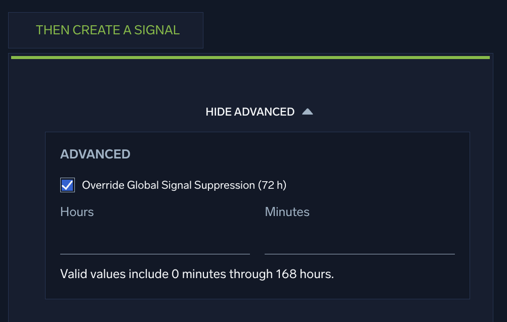 Override Global Signal Suppression