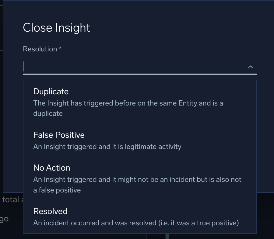 Close insight dialog