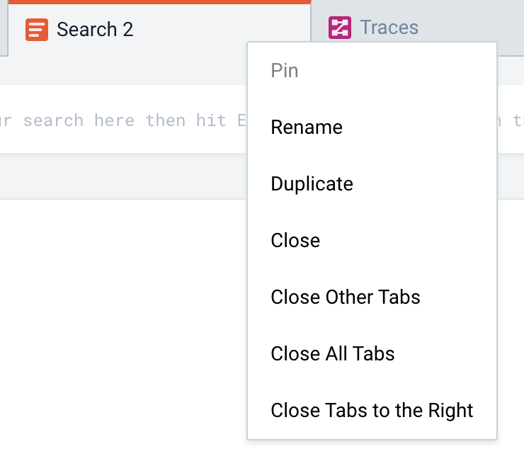 Tab options