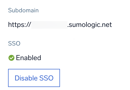 SSO enabled for a child organization