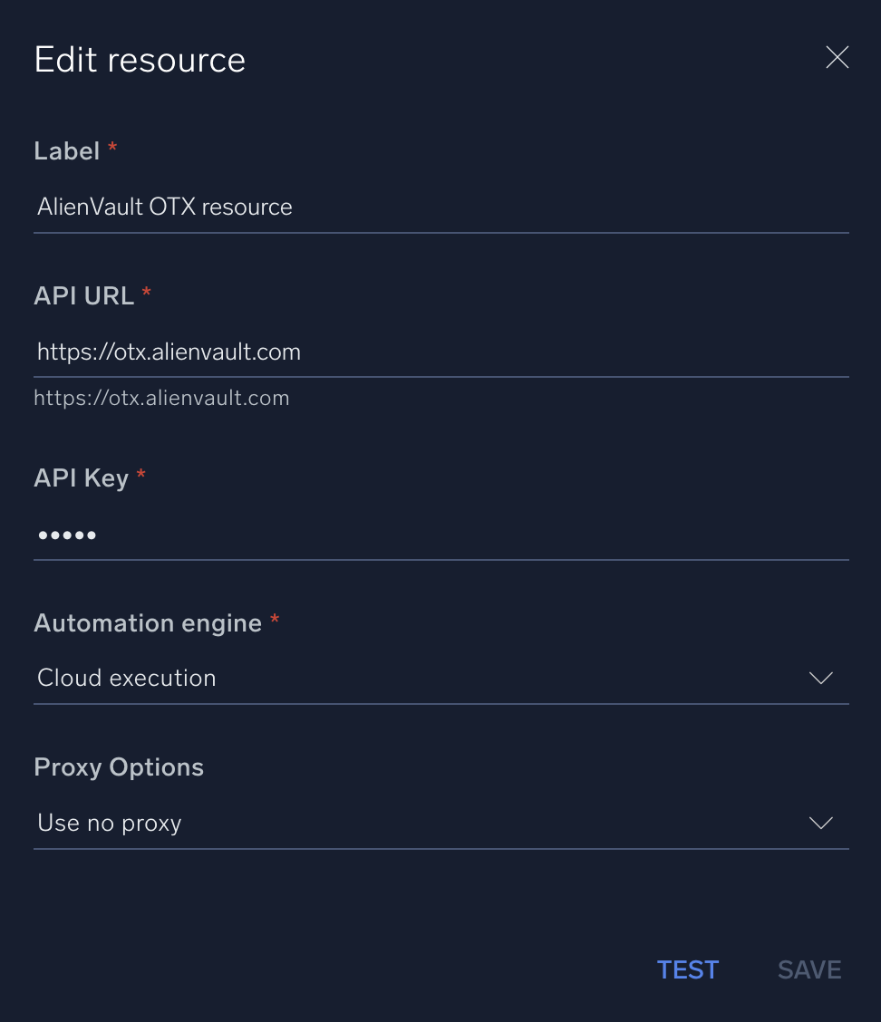 Alienvault OTX configuration