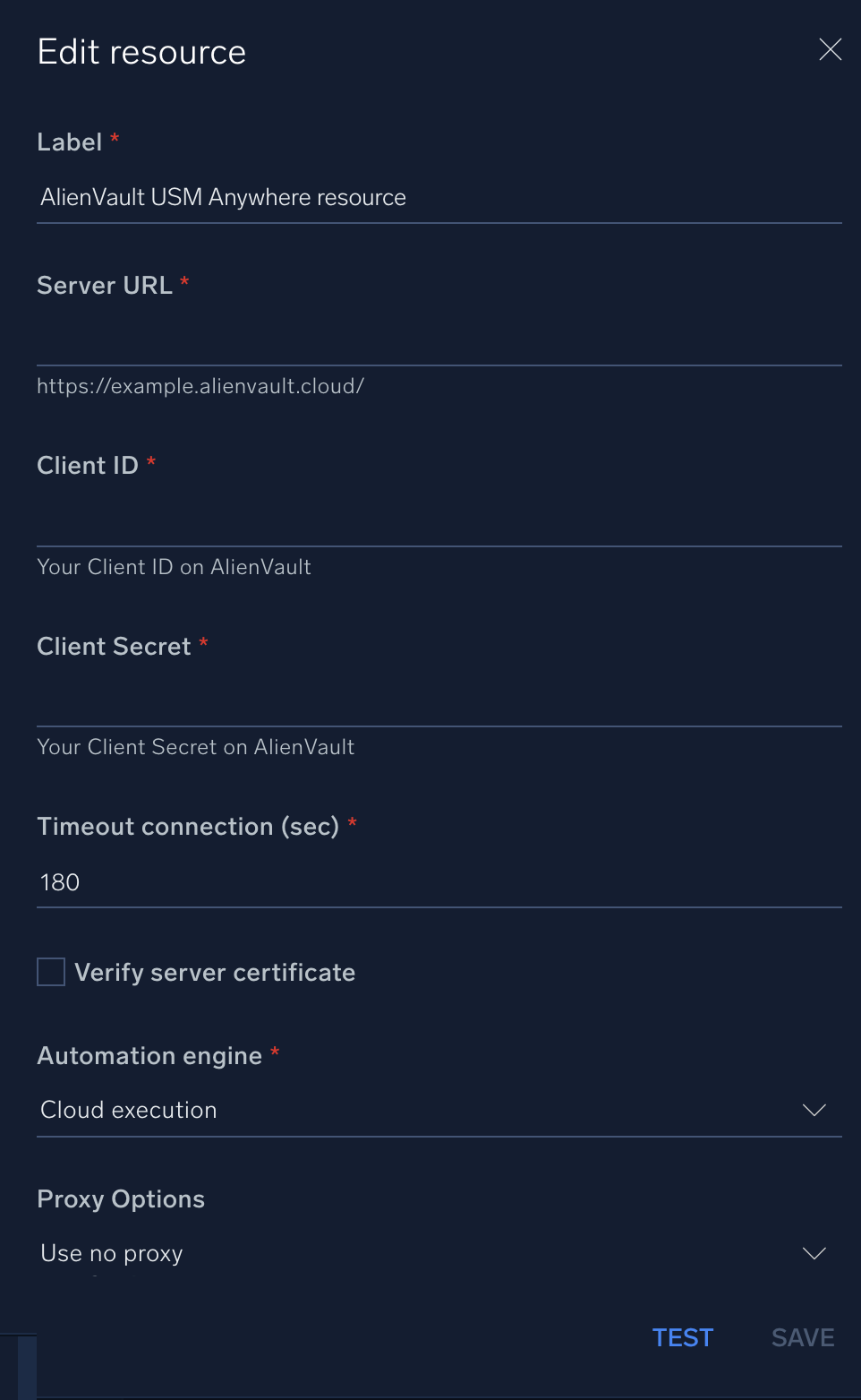 Alienvault USM Anywhere configuration