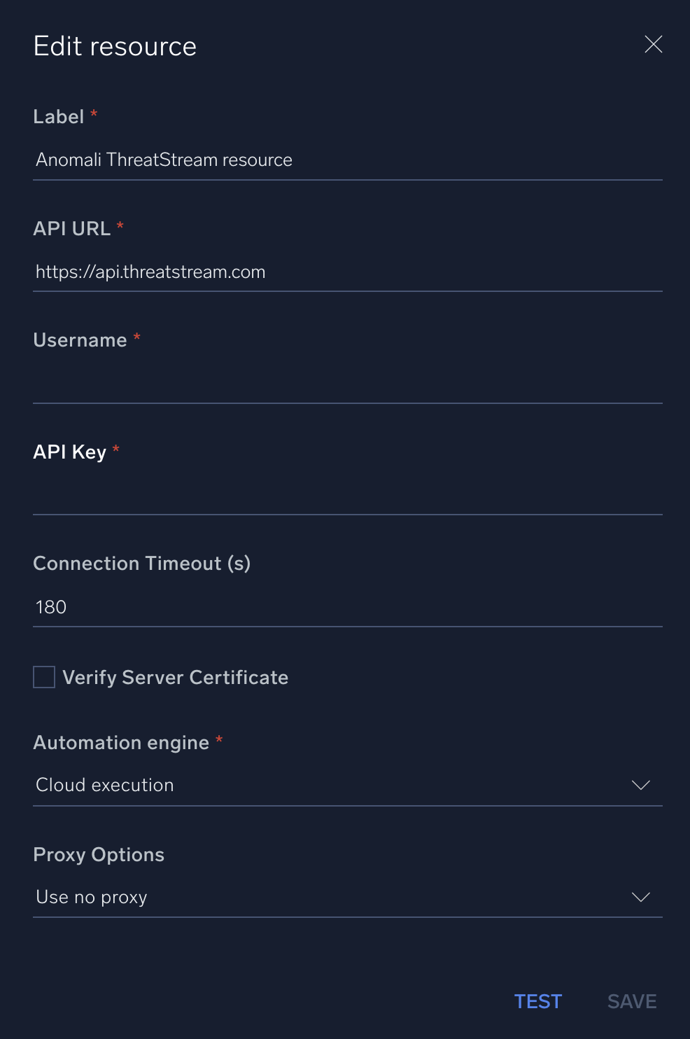 Anomali configuration