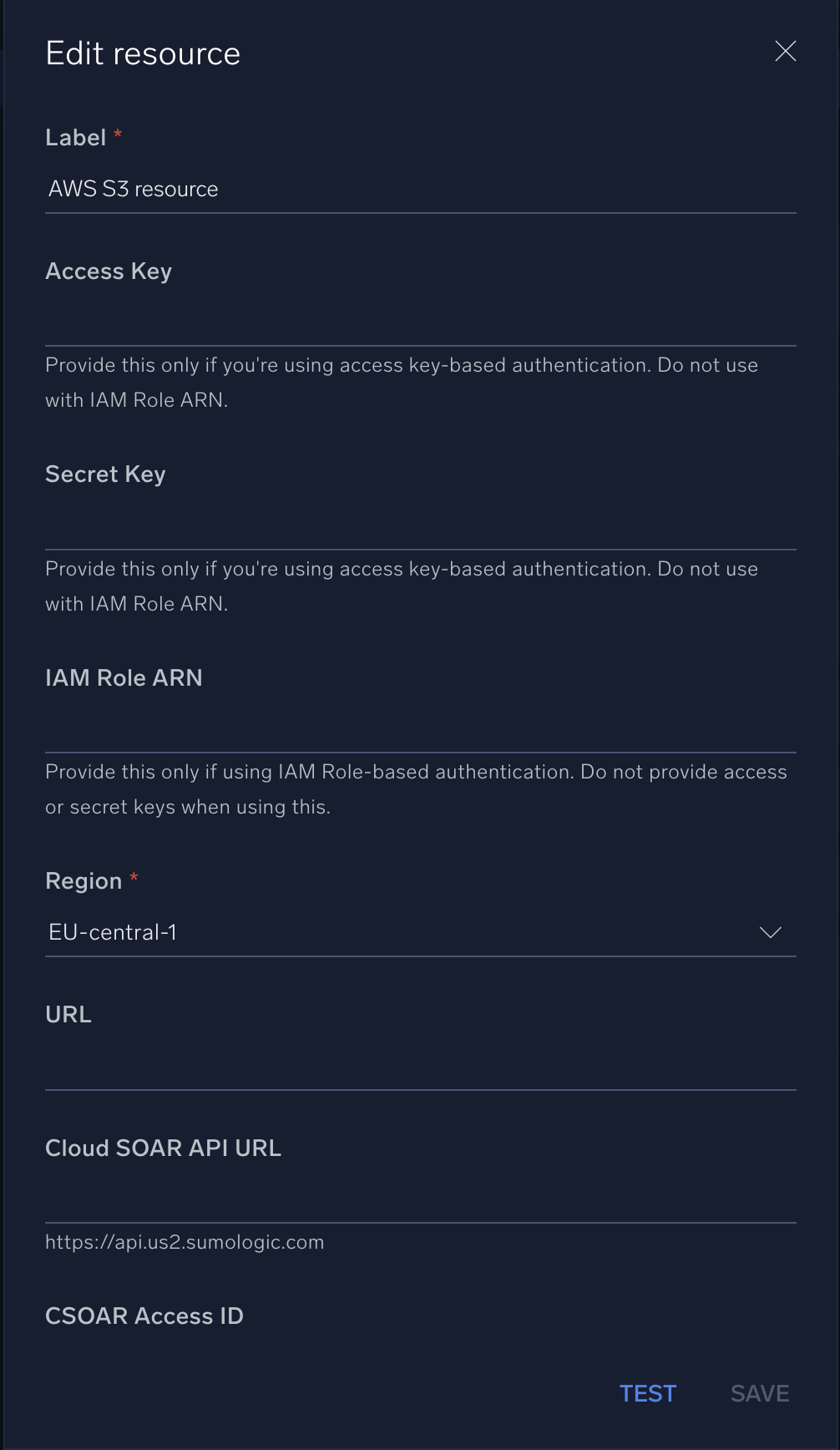AWS S3 configuration