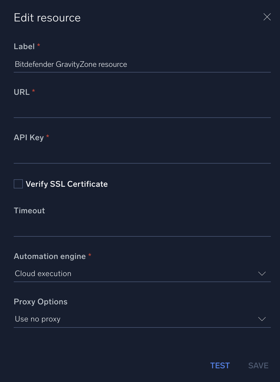 Bitdefender Gravity Zone configuration