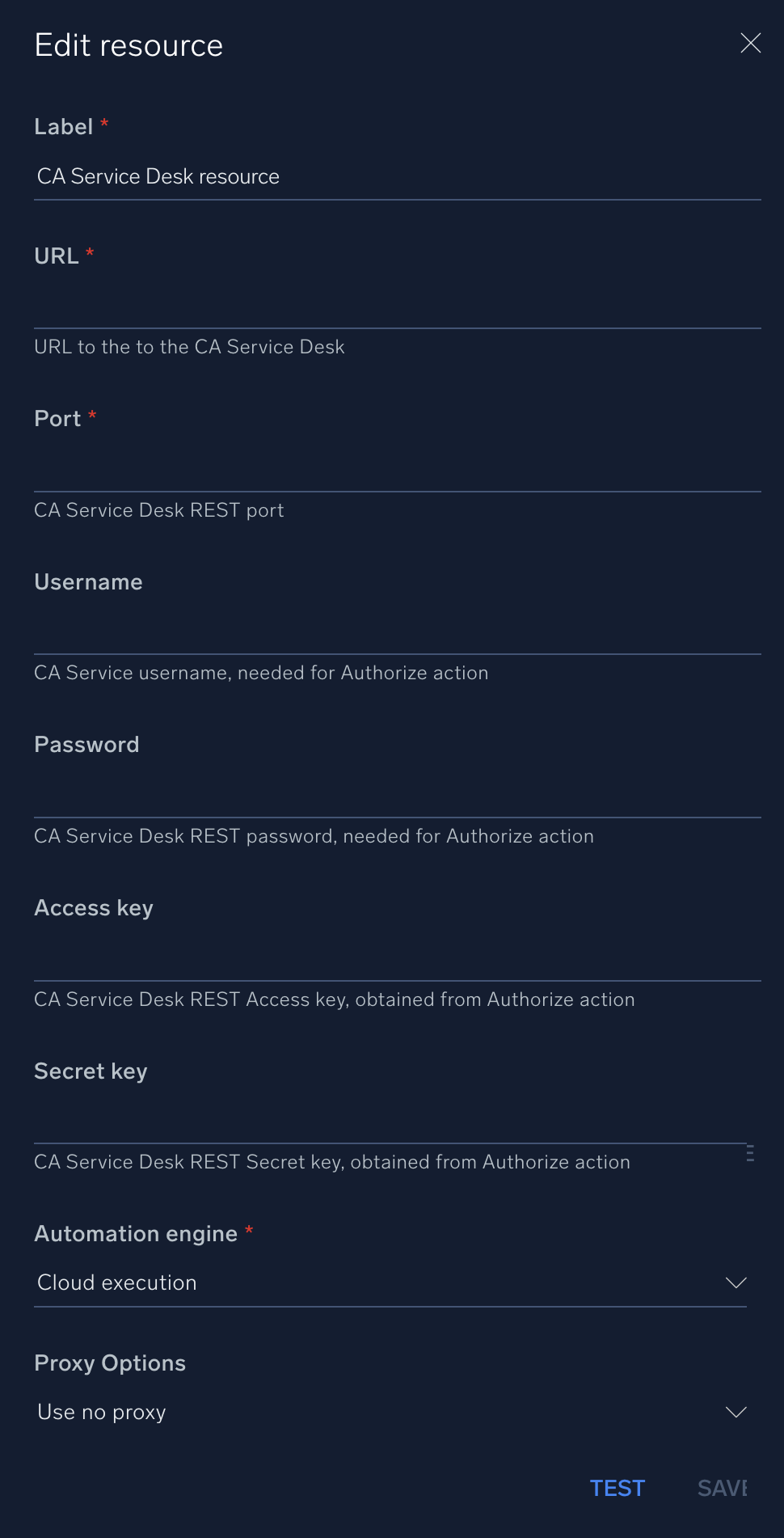 CA Service Desk configuration