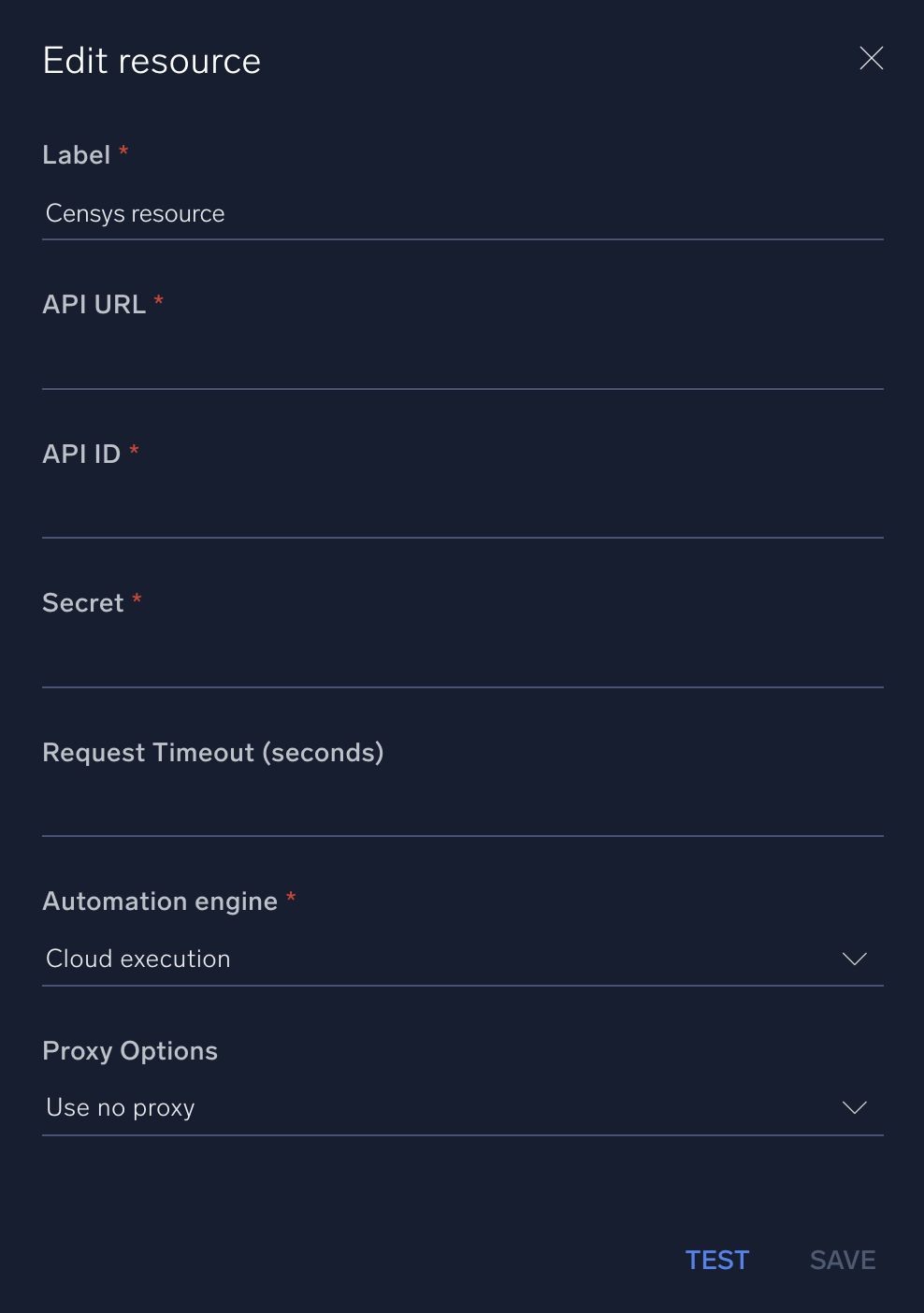 Censys configuration