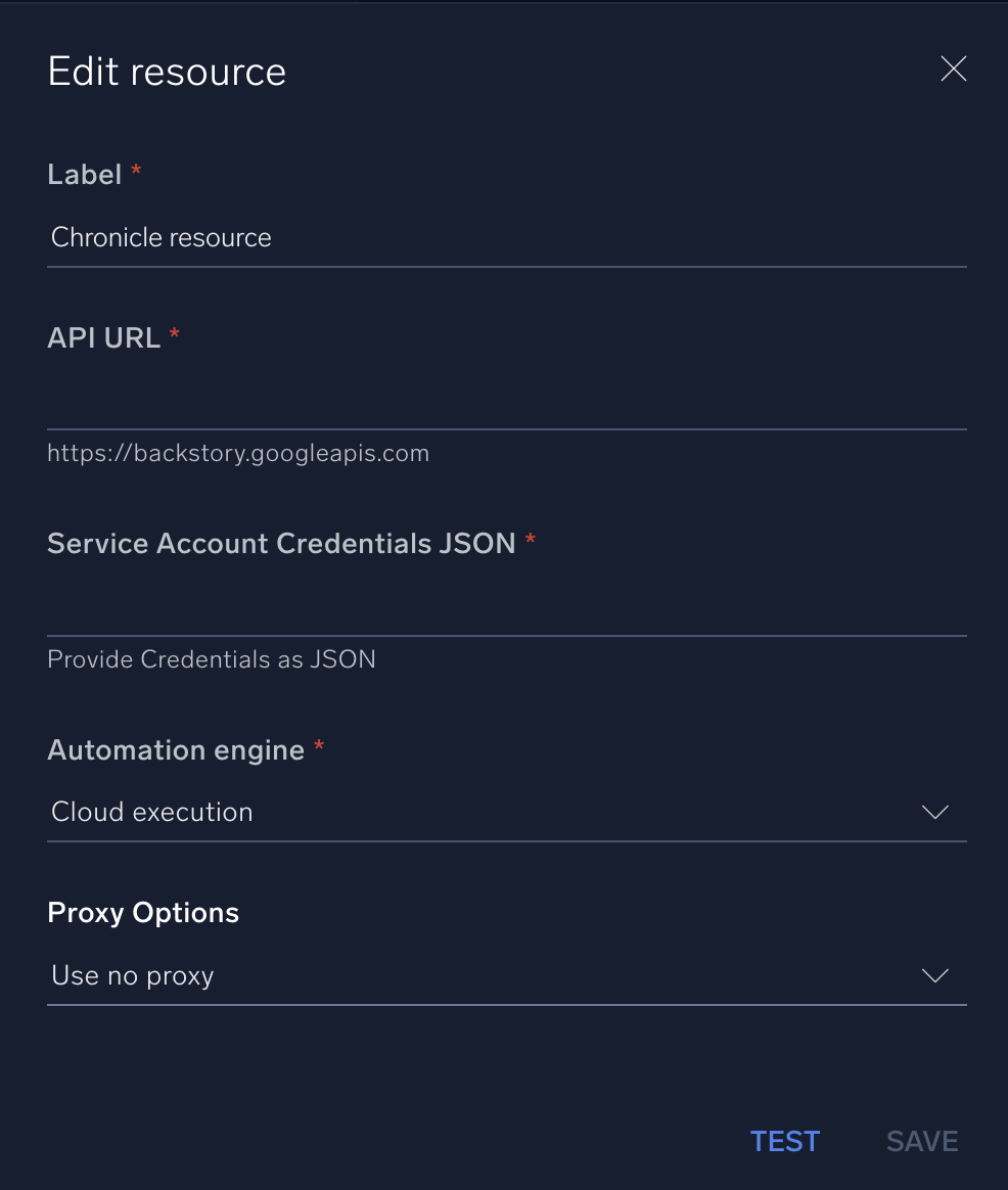 Chronicle configuration