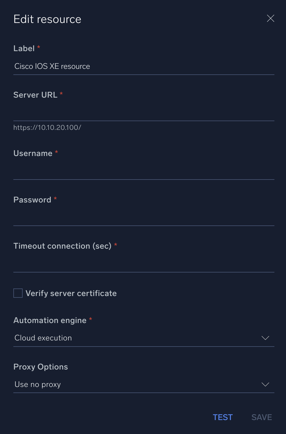 Cisco IOS XE configuration