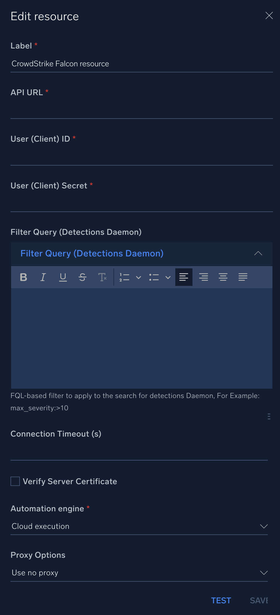 CrowdStrike Falcon configuration