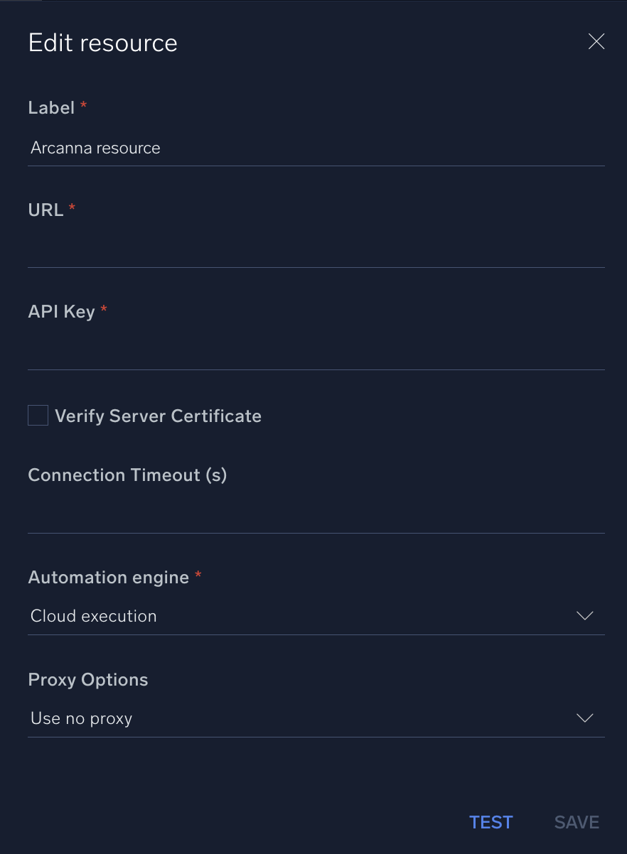 Arcanna configuration
