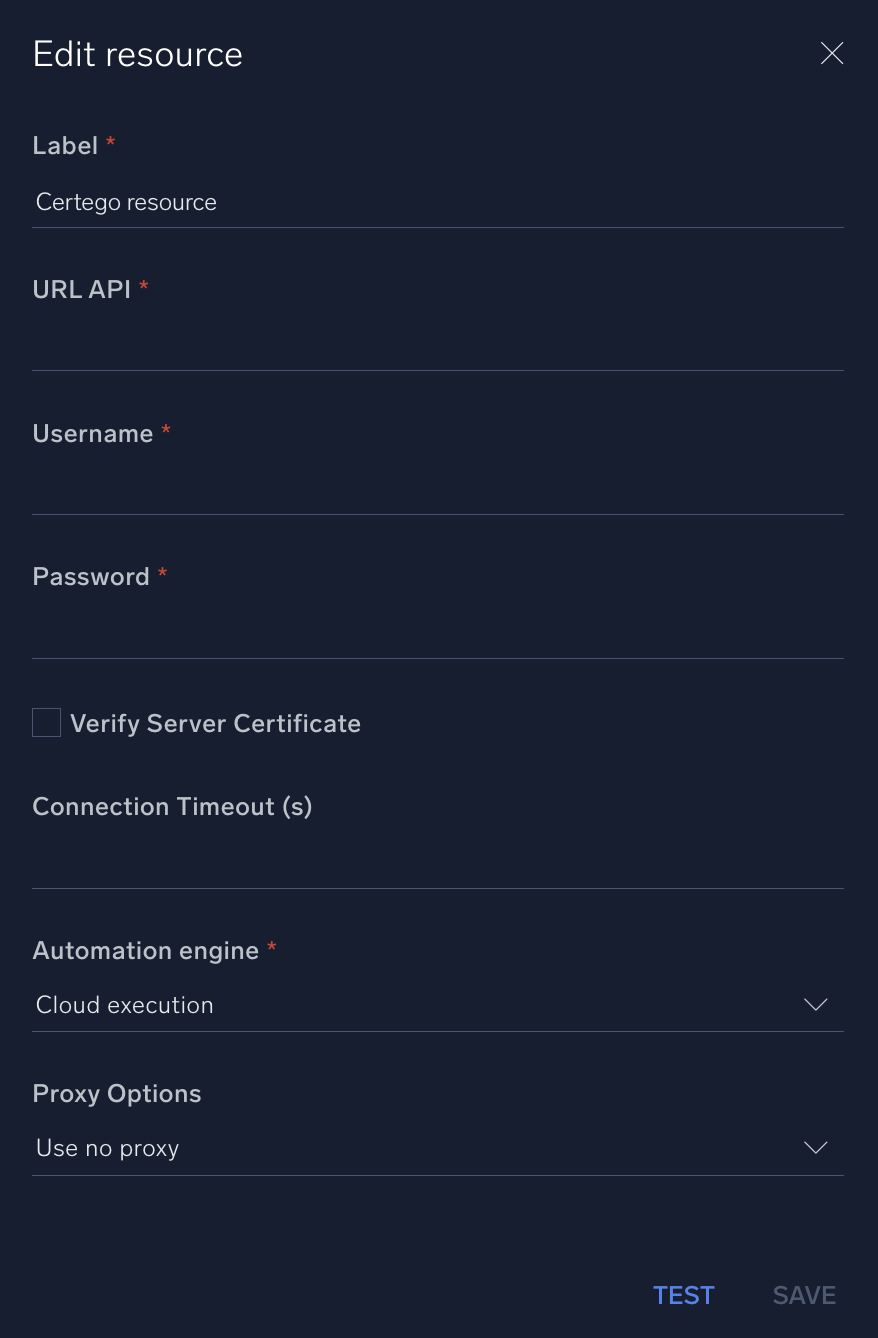 Certego configuration