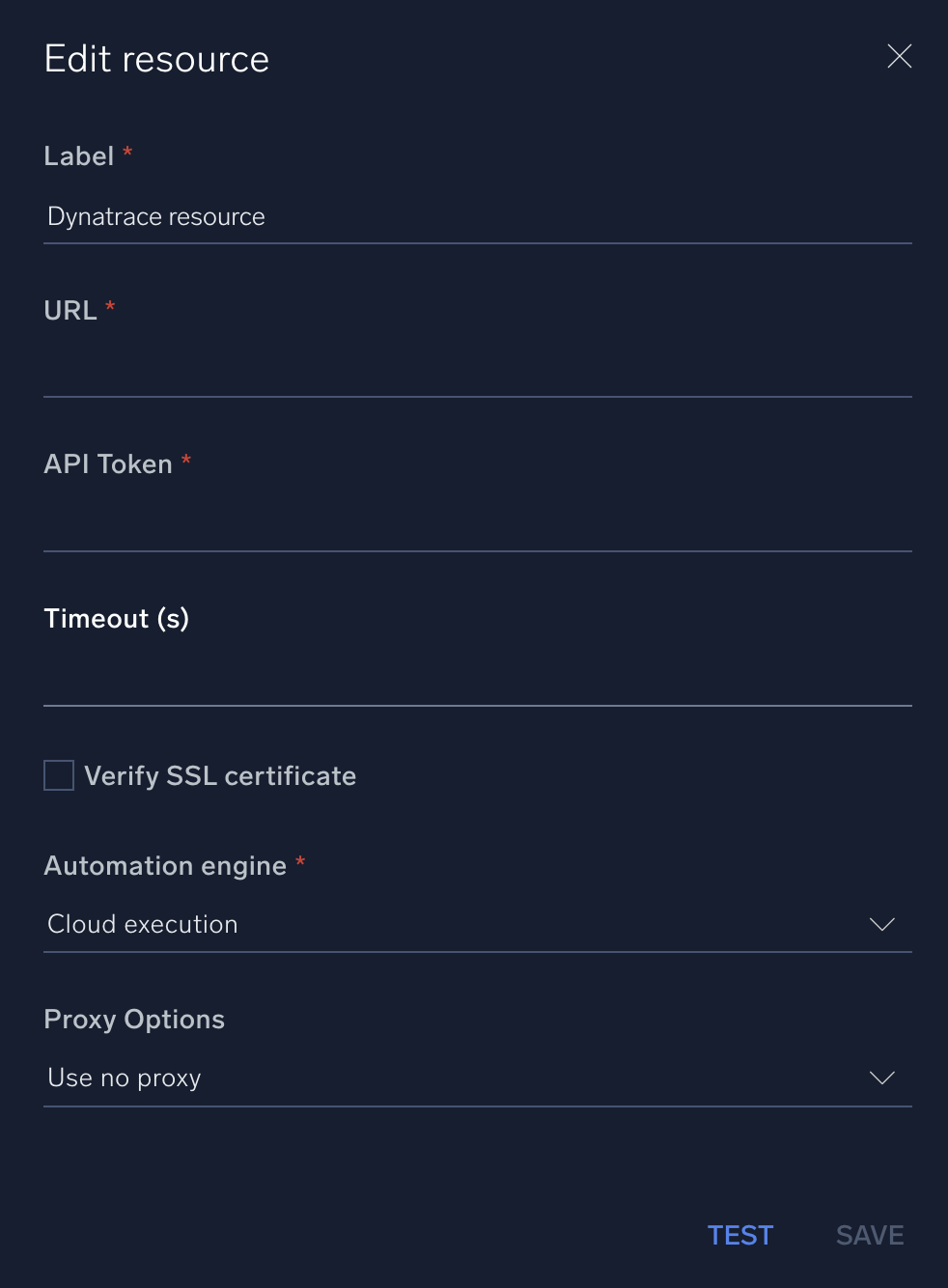 Dynatrace configuration
