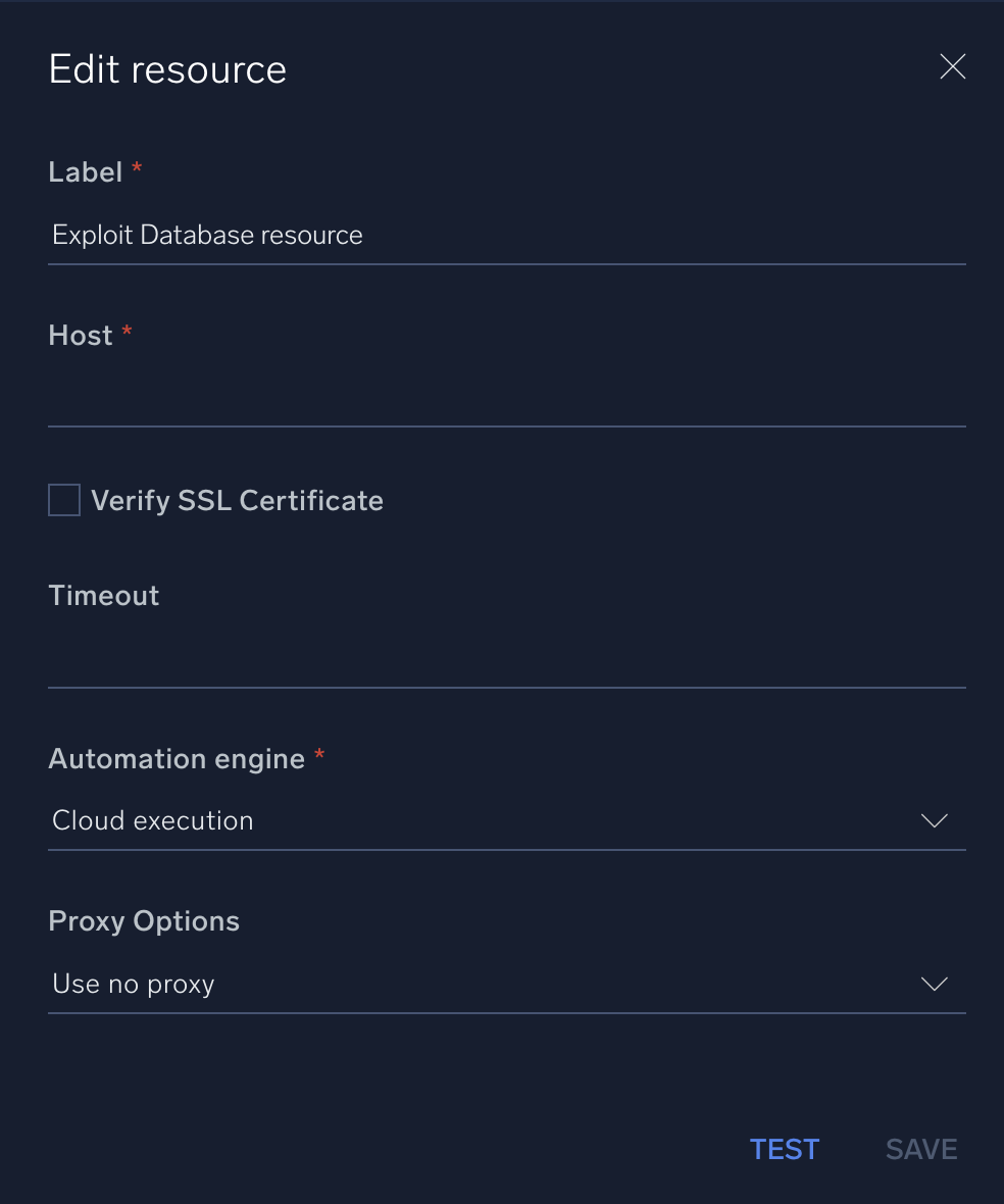 Exploit Database configuration