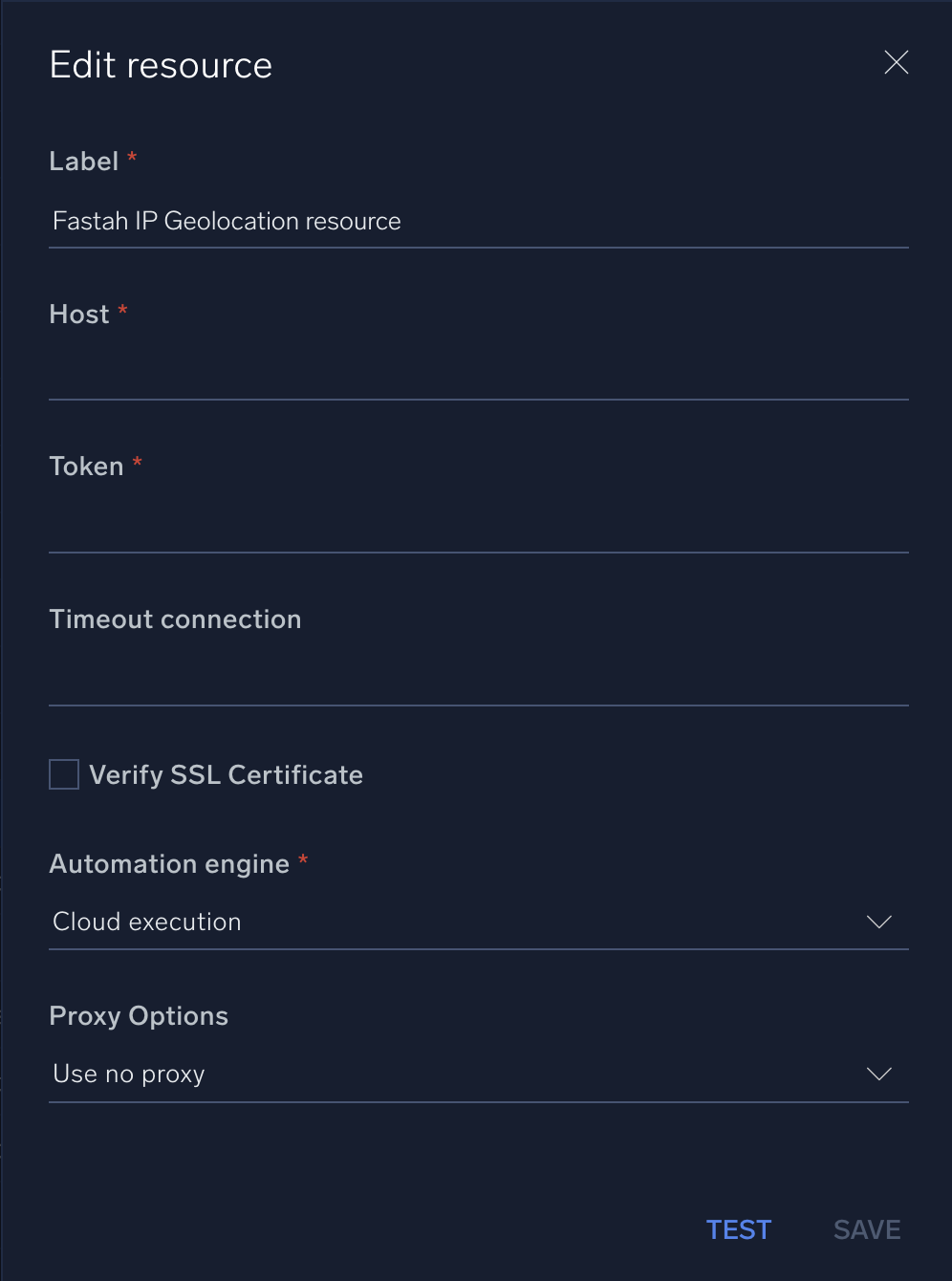 Fastah IP Geolocation configuration