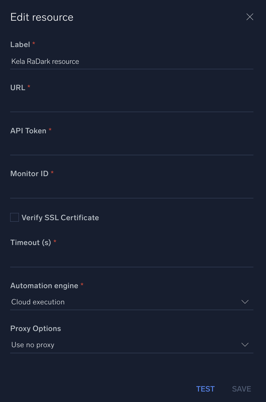 KELA RaDark configuration