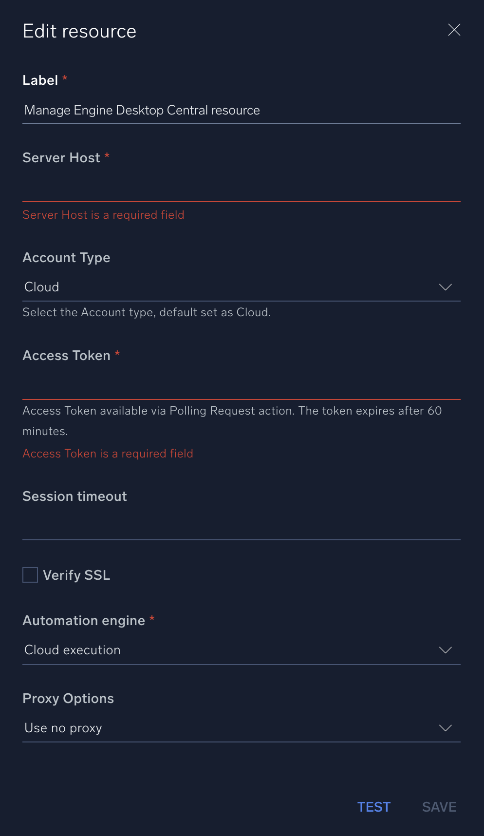 ManageEngine Desktop Central configuration