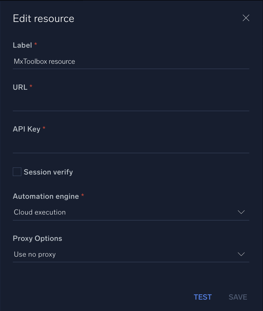 MxToolbox configuration