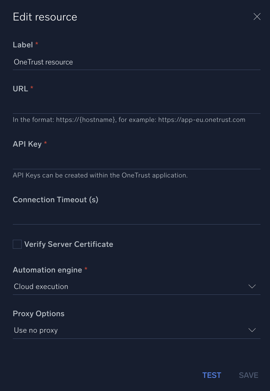 OneTrust configuration