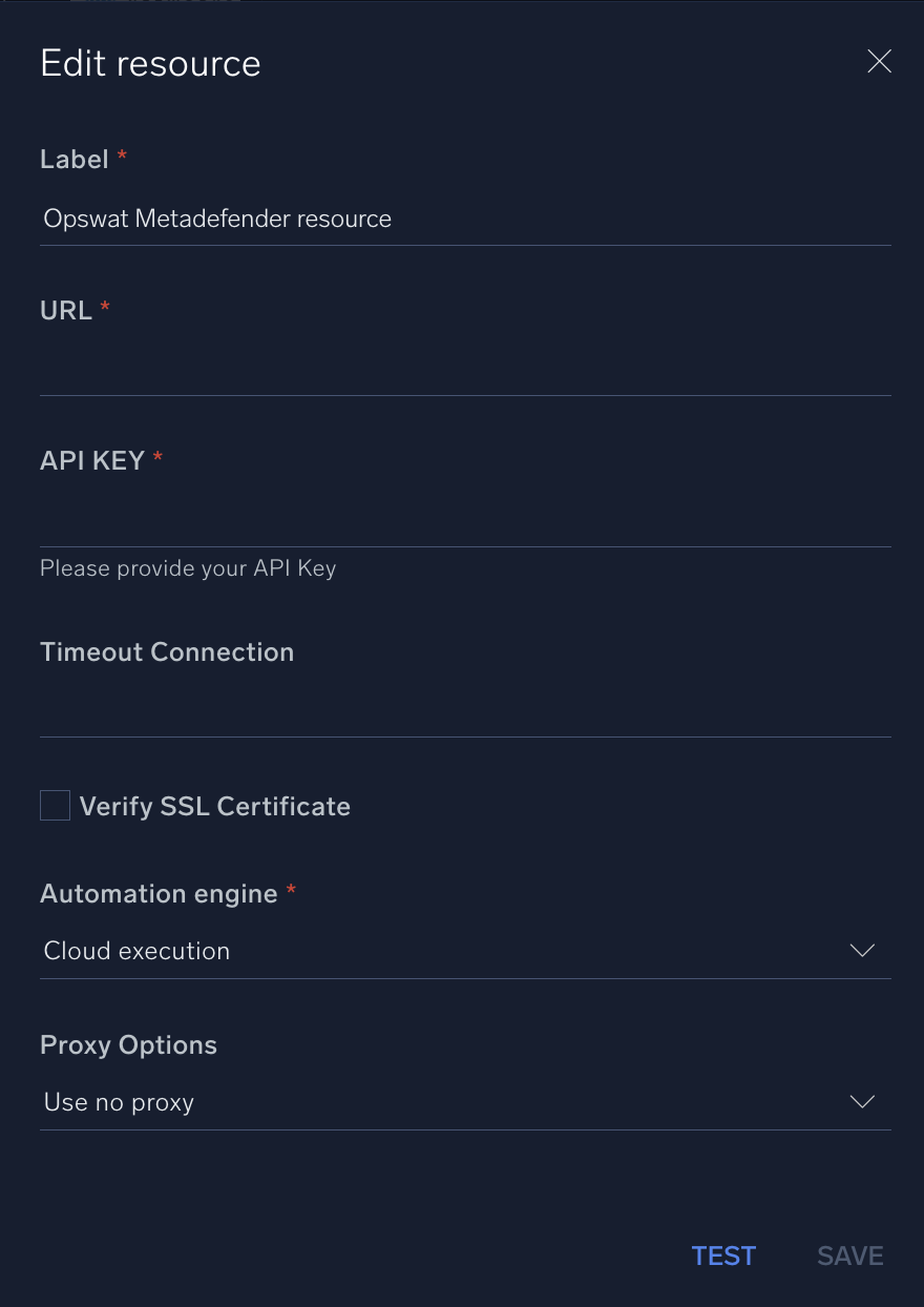 Opswat Metadefender configuration