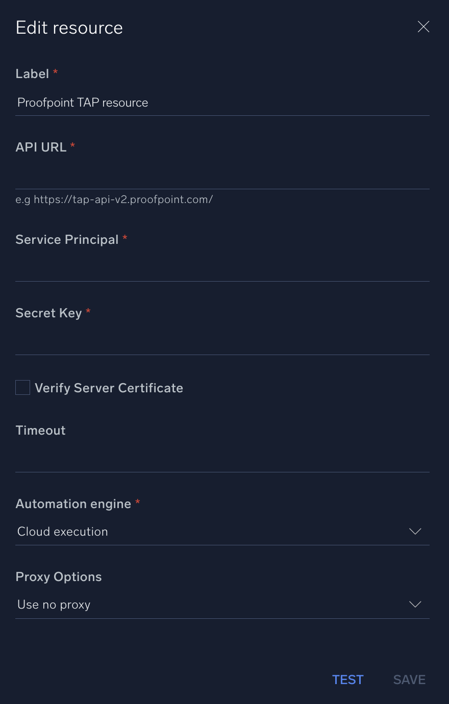 Proofpoint TAP configuration