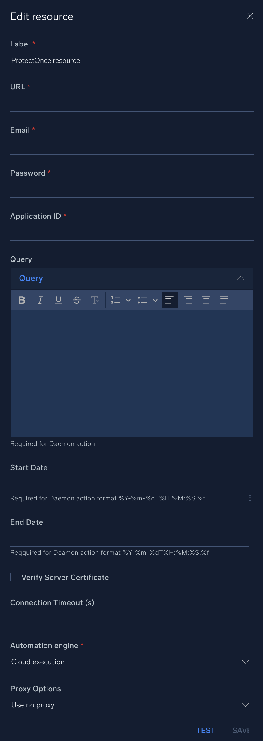 ProtectOnce configuration