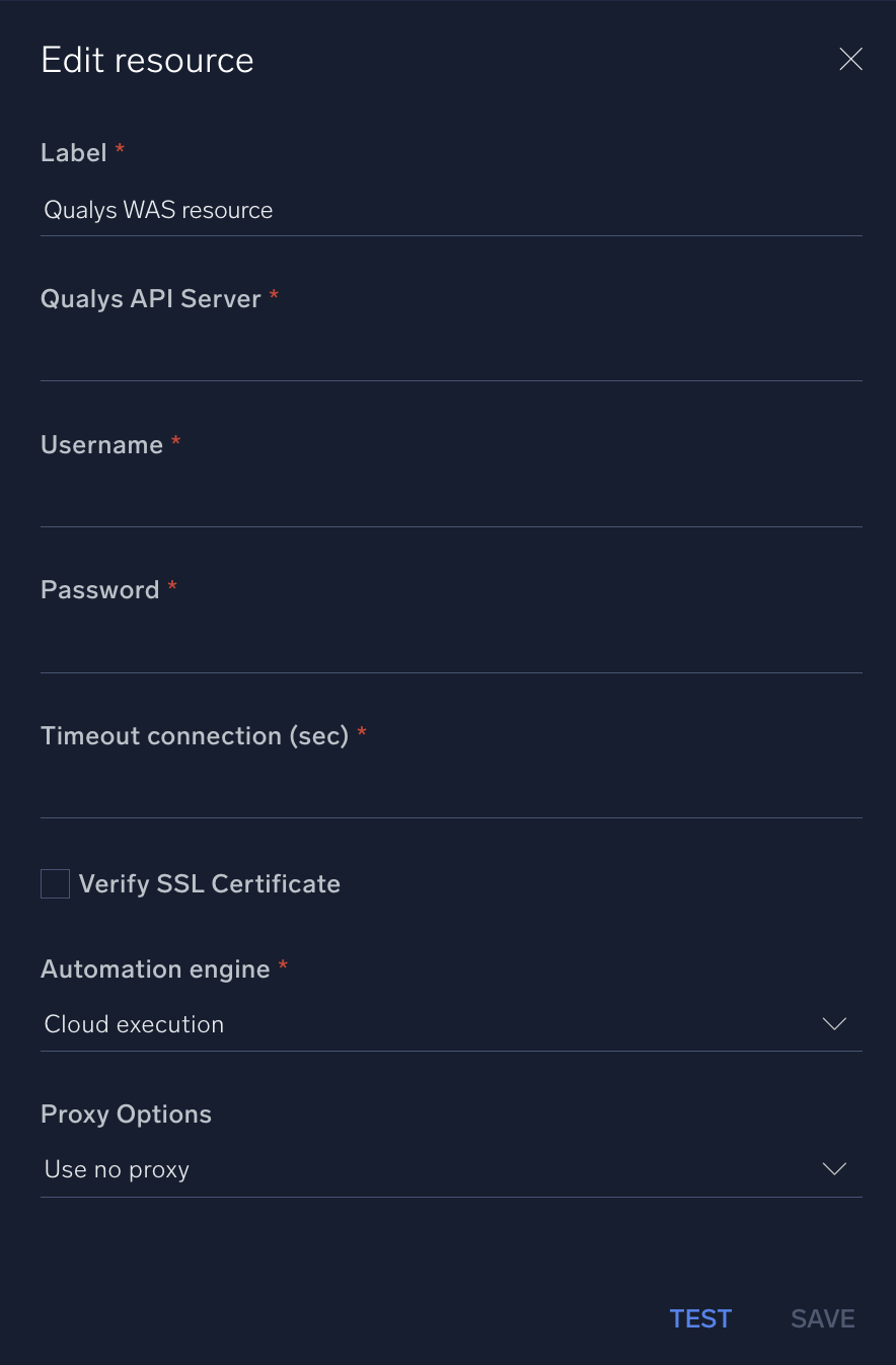 Qualys WAS configuration