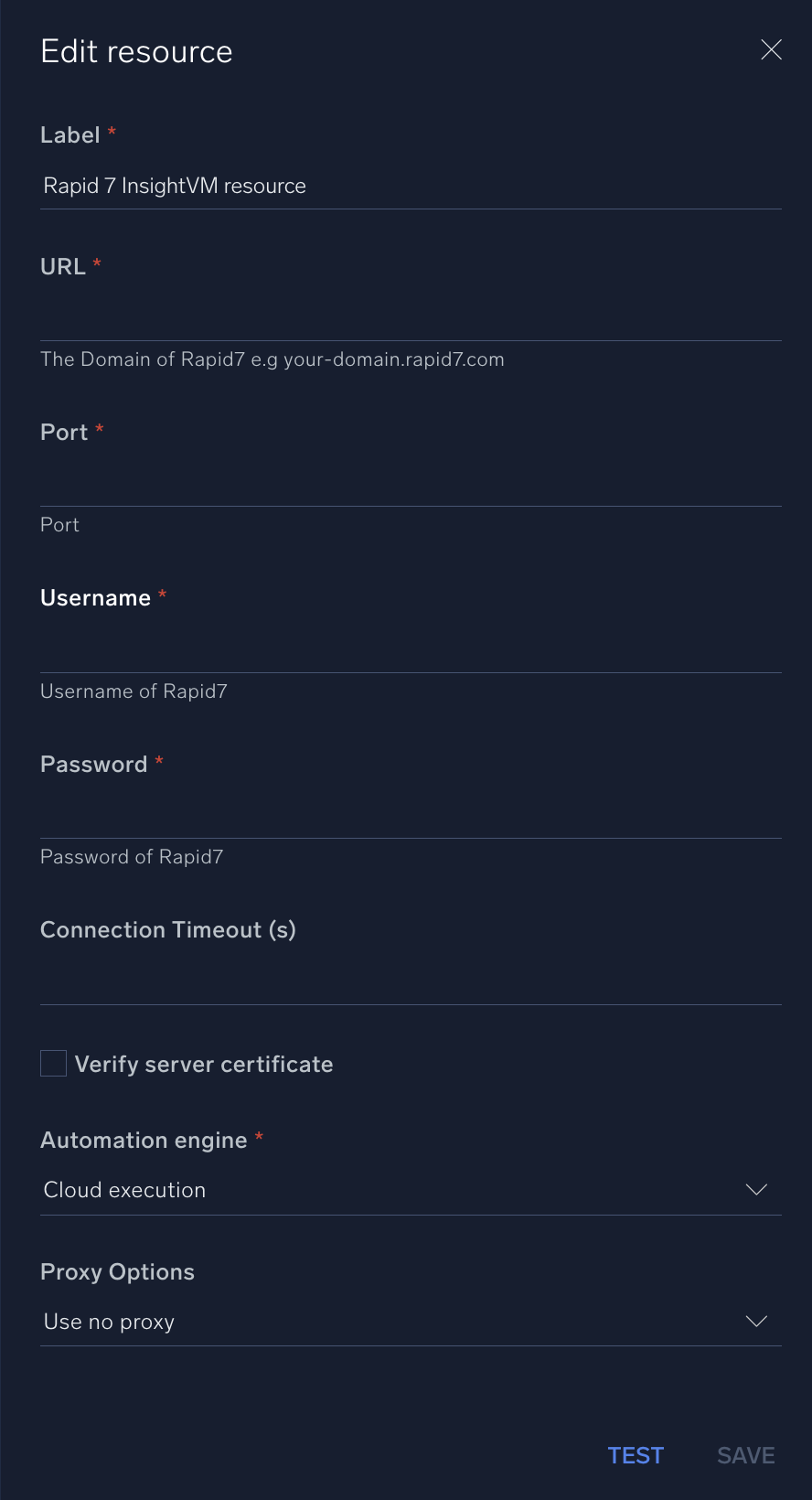Rapid7 InsightVM configuration