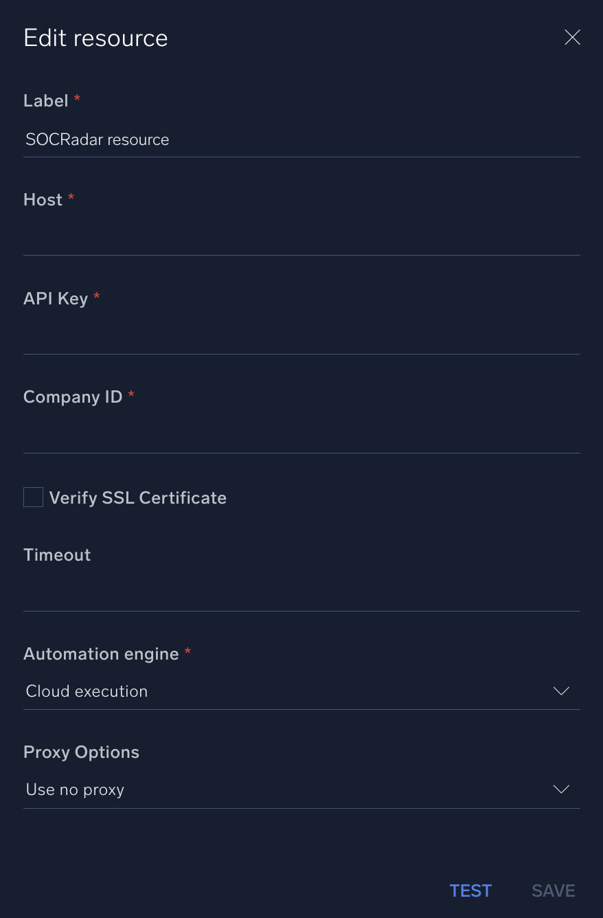 SOCRadar configuration