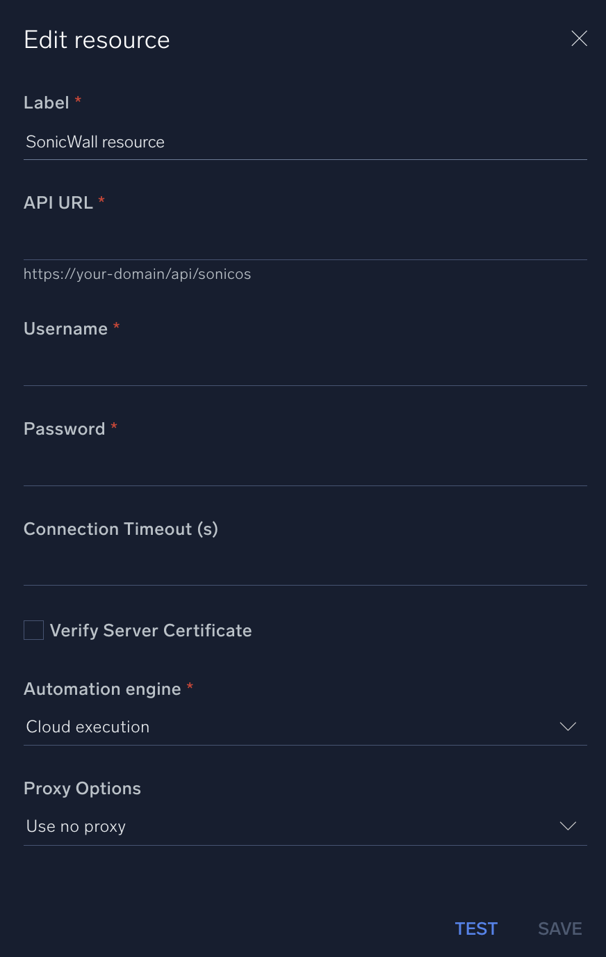 SonicWall configuration