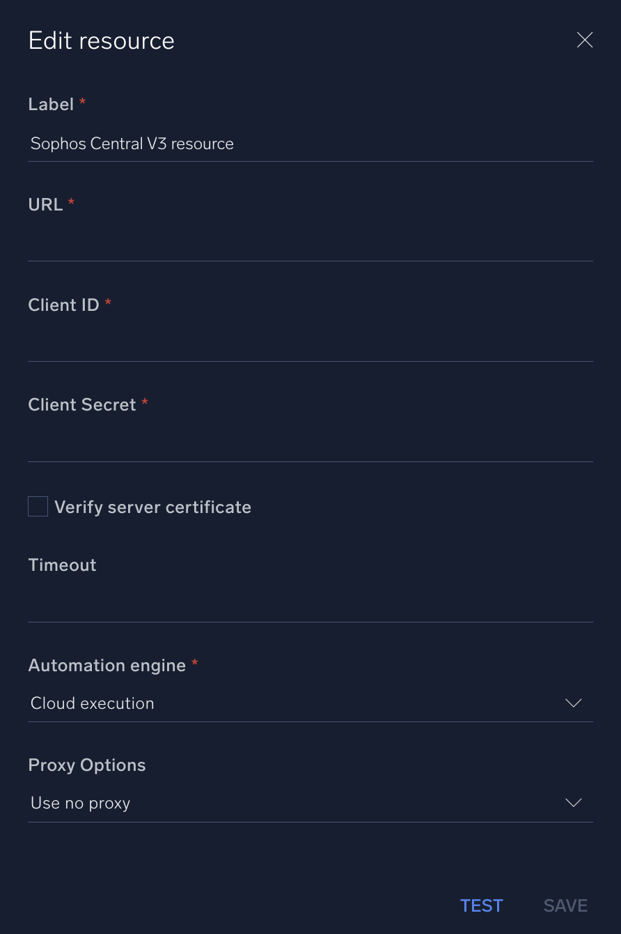 Sophos Central V3 configuration