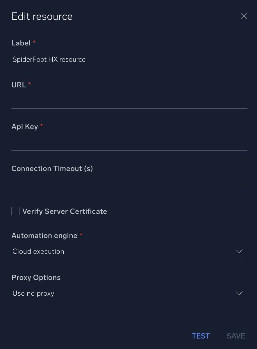 Spiderfoot configuration