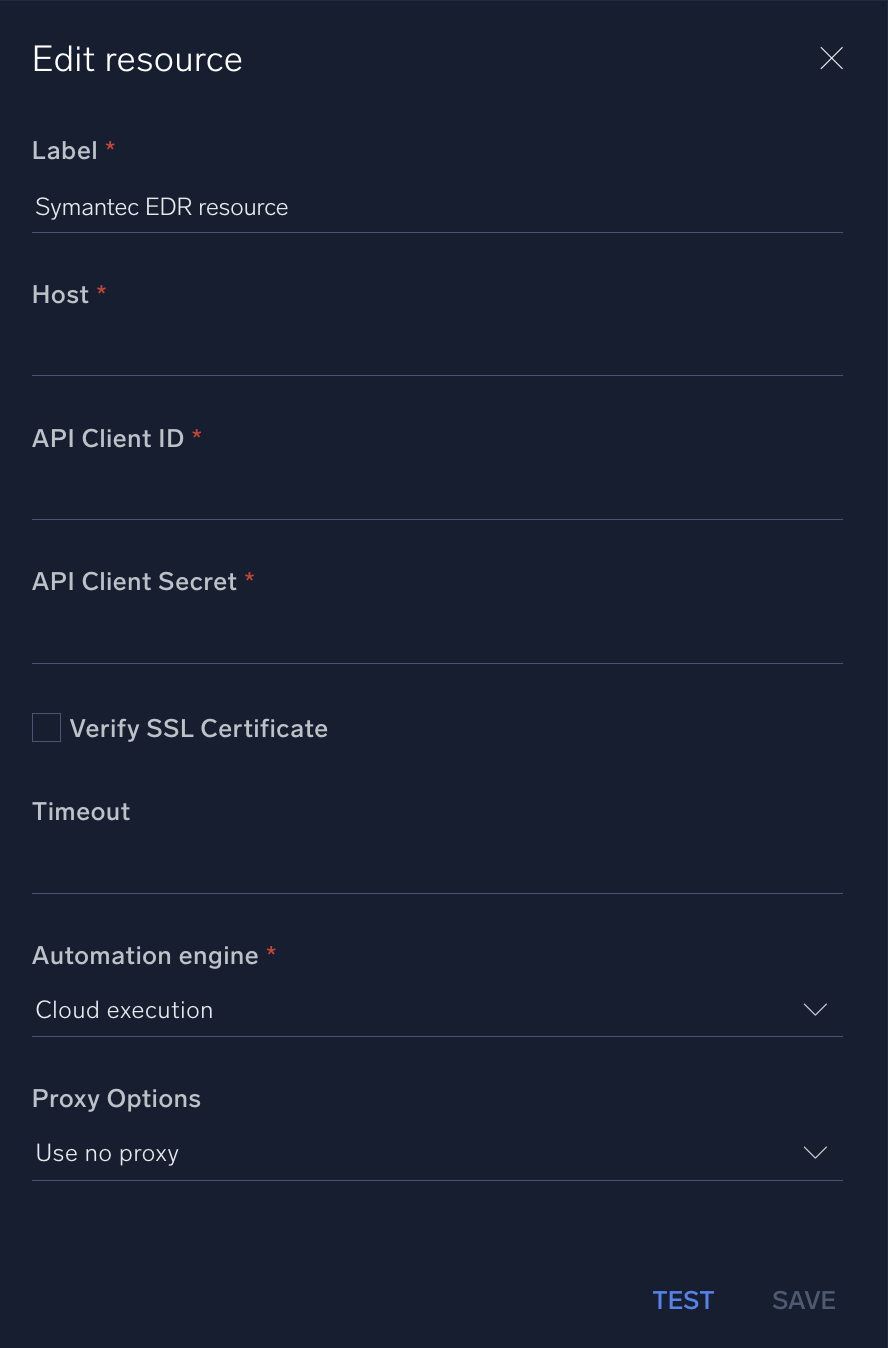 Symantec EDR configuration