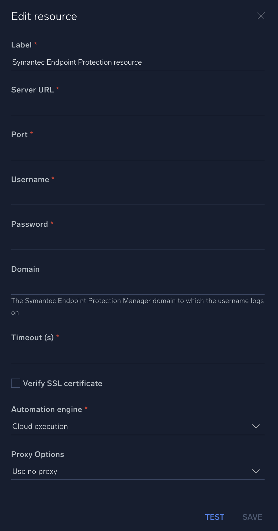 Symantec Endpoint Protection configuration