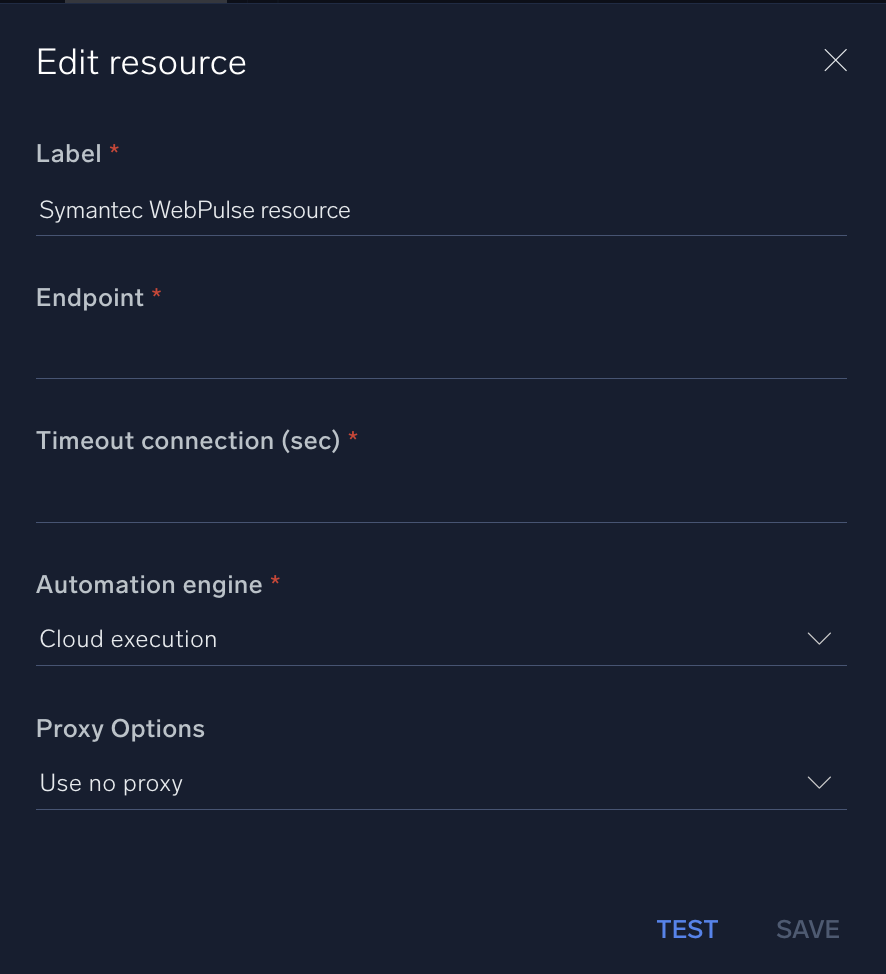 Symantec WebPulse configuration