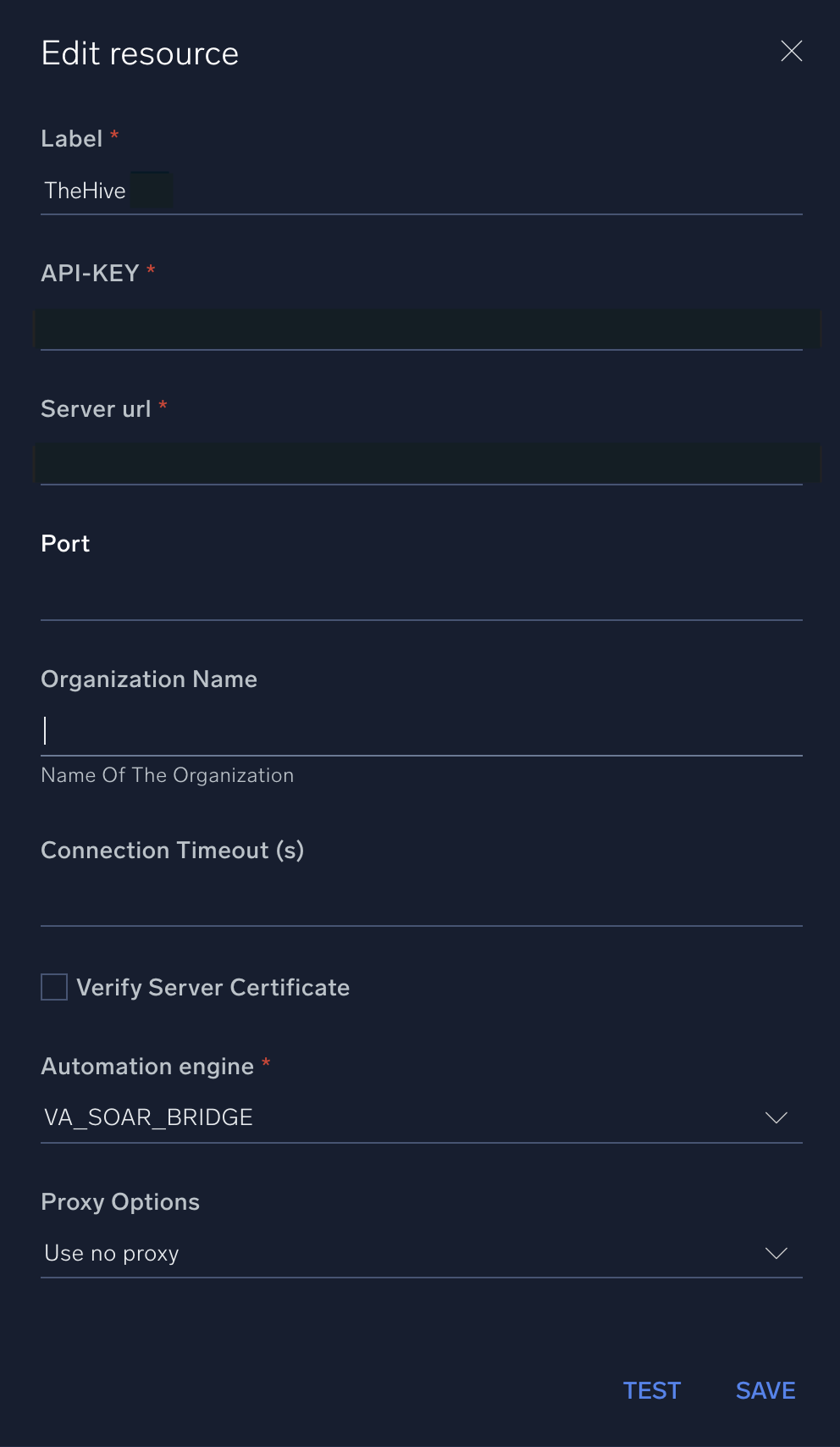 TheHive configuration