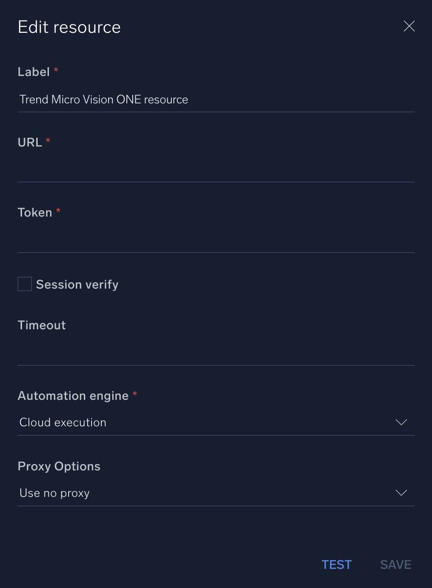 Trend Micro Vision One configuration