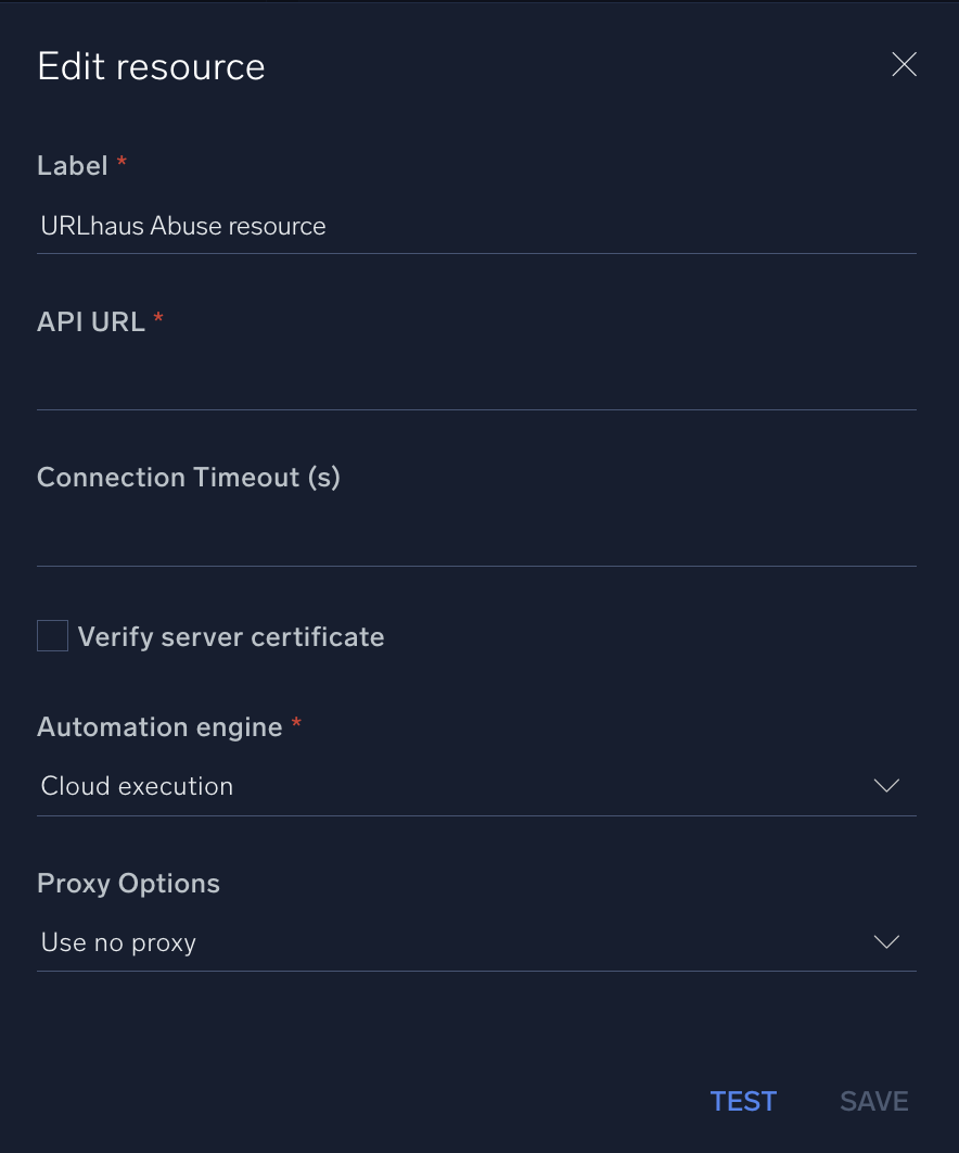 URLhaus Abuse configuration