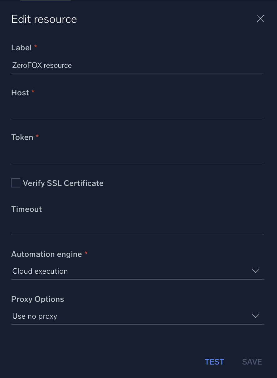 ZeroFox configuration